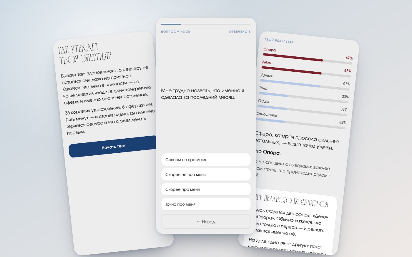 Экраны проекта: Тест как лид-магнит — бот и мини-приложение